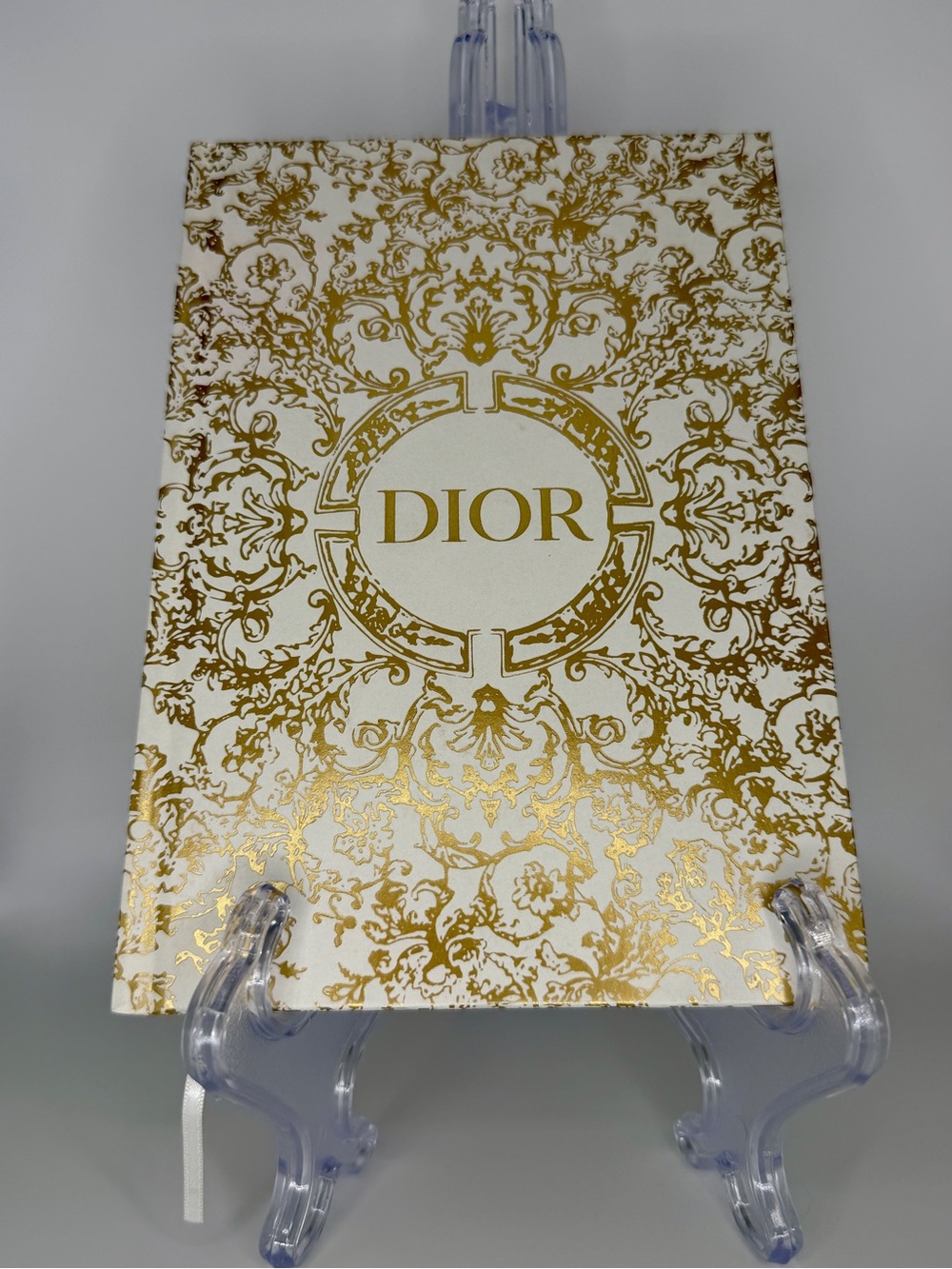 Dior White and Gold Ornate Notebook
